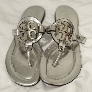 TORY BURCH MILLER SANDAL, METALLIC LEATHER